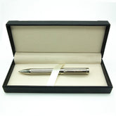 Walmer Metal Pen w/ Leather Box Silver